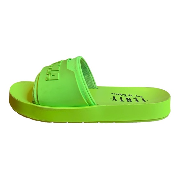 Puma Fenty X Rihanna Surf Slide Gecko Neon Green Slip On Sandals Size 8 US - Picture 3 of 9